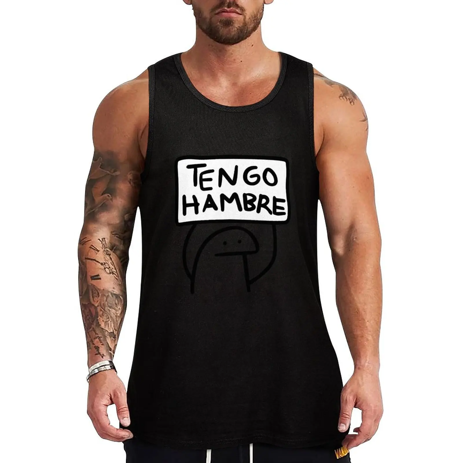 

Tengo hambre!!! Flork meme en espaol spanish funny sticker T-Shirt Tank Top Stretch Fabric Tank Top Flexible Comfort Sleeveless