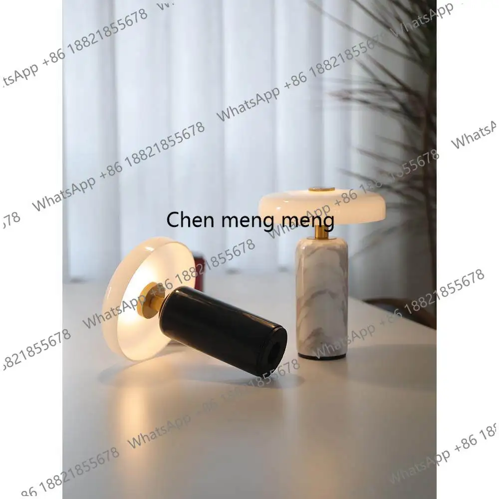 

Danish Portable Charging Desk Lamp Living Room Bedroom Bedside Marble Premium Ambient Light