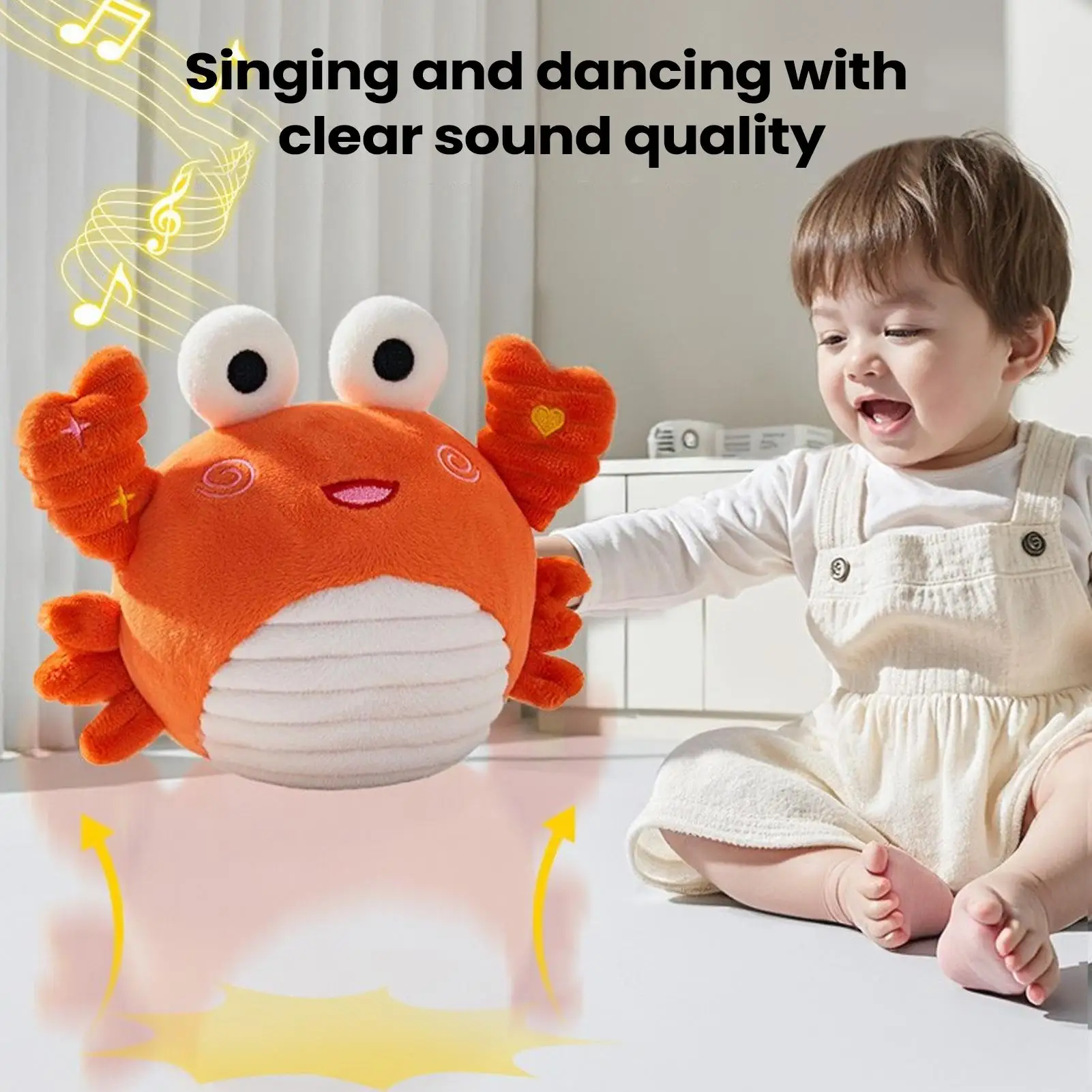 لعبة السلطعون الراقصة القابلة لإعادة الشحن، لعبة حسية متحركة أوتوماتيكية للزحف، لعبة تعليمية مضحكة على شكل حيوانات للأطفال الصغار هدية عيد ميلاد