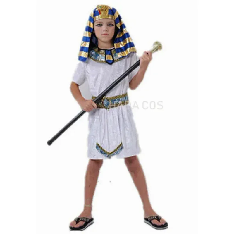 

aa26Ancient Egypt Cosplay Halloween Children's Stage Performance Girls Princess Costumes Boy Egyptian Pharaoh