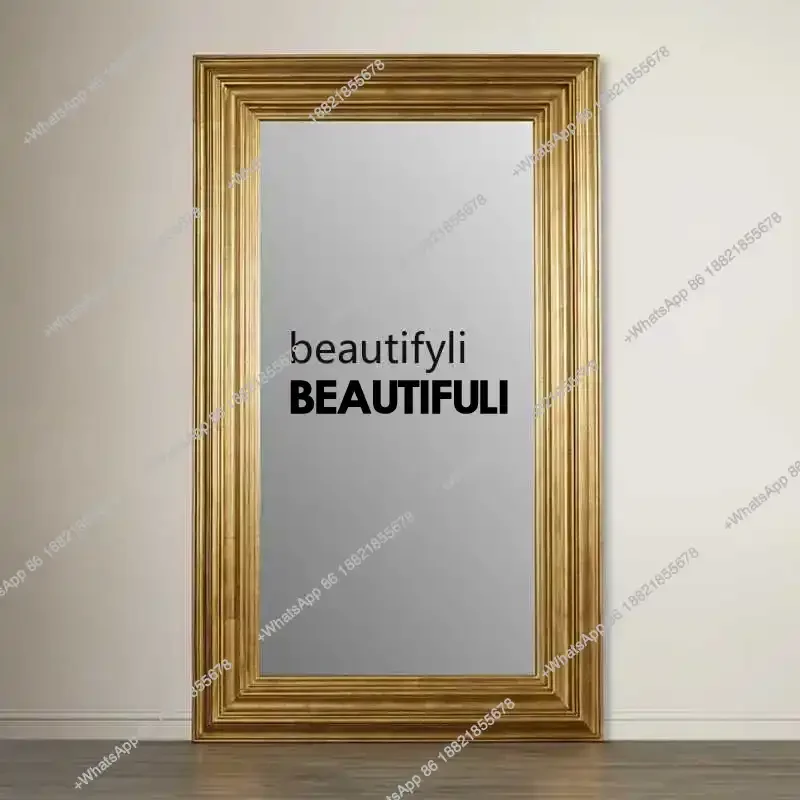 ss8350 French retro floor-to-ceiling full-length mirror European-style engraved full-length mirror Home clothing store fitting m