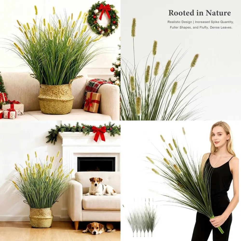 

6 шт. 39 Высококачественная искусственная тростниковая трава с 12 цветами «жья хвост», элегантная искусственная зелень для наружного и внутреннего украшения