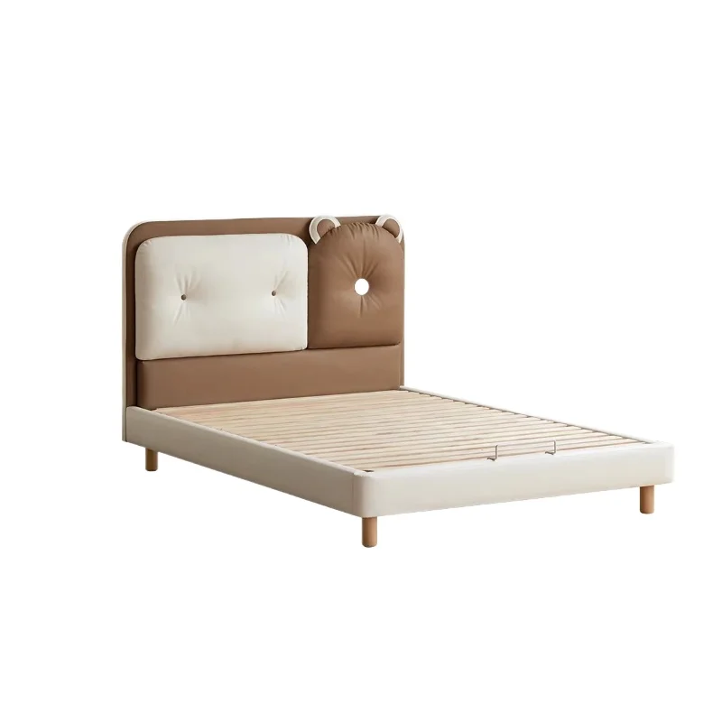 

Solid wood children's soft bed modern simple bedroom single bed boys and girls soft bed