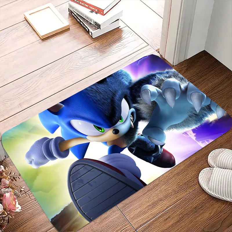 Anime Characters Sonic Bath Mats Small Carpet for Living Room Home Decoration Entrance Door Floor Mat Bathroom Accessories