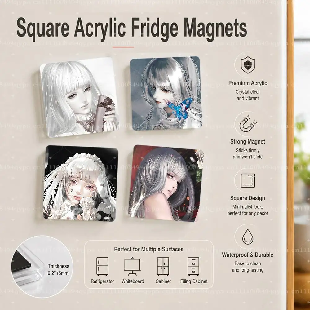 The H-House in Fata Morgana Square Fridge Magnet Custom Magnetic Sticker, Kitchen Refrigerator Decor Travel Souvenir Gift