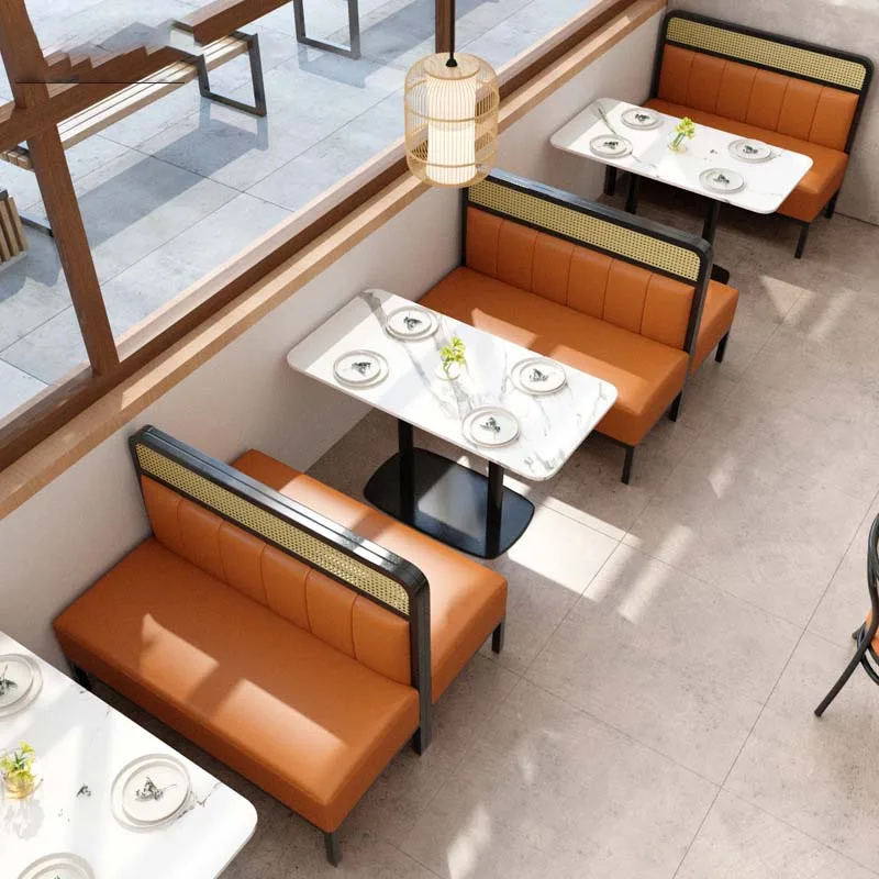 Tea restaurant, restaurant, coffee shop, sofa, table and chair combination theme restaurant, western restaurant, rattan seat sof