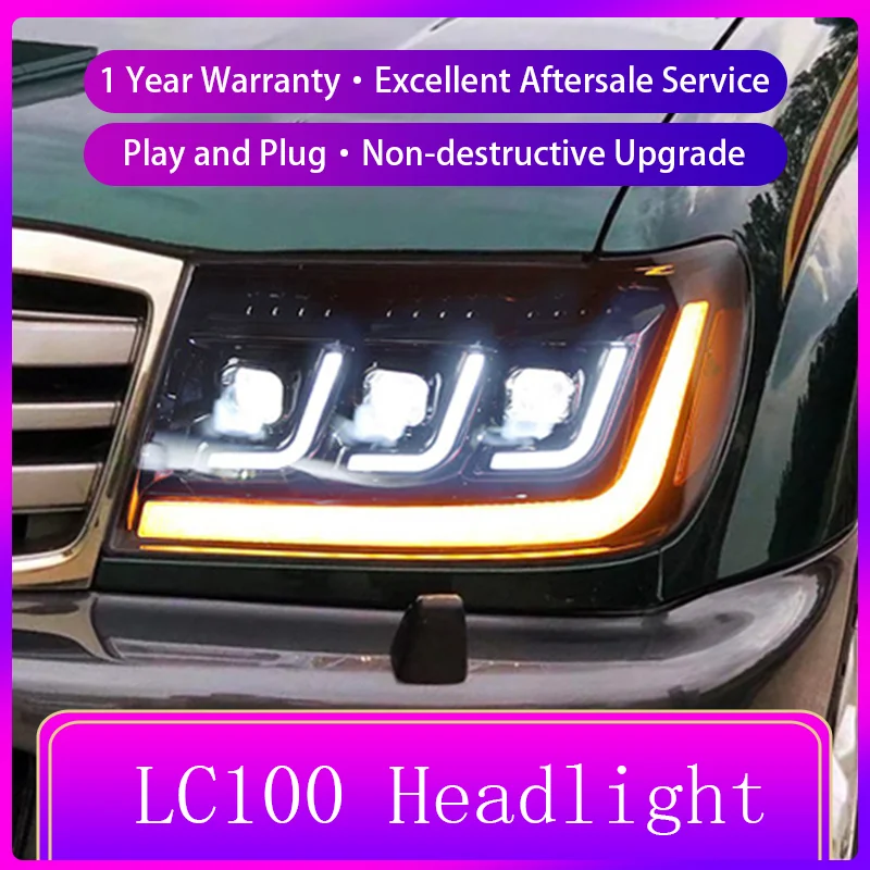 Accessories for Vehicles For Toyota Land Cruiser LC100 FJ100 4700 1998-2007 Front Light DRL Head Lamp Car Upgrade LED Headlight