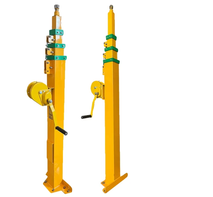Adjustable 3-9m Manual Telescopic Lifting Rod with Hand-Operated Winch, Heavy Duty Mechanical Pole for Height Adjustment
