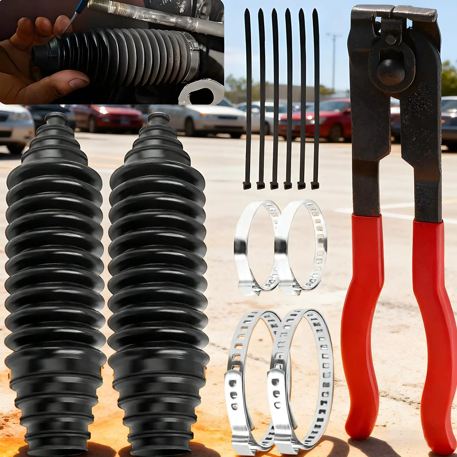 

Стойка и рулевая тяга, универсальные 2-компонентные пылезащитные автомобильные аксессуары, чехол на рулевую тягу для внедорожника, автомобиля на колесах, зима, холодная погода