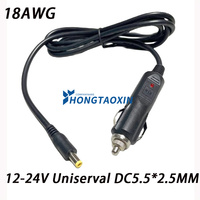 12V 24V Car Cigarette Lighter DC 5.5*2.5MM Plug Charger Power Cable Universal For Car GPS Monitor Camera 3M Adapter Cord Lead