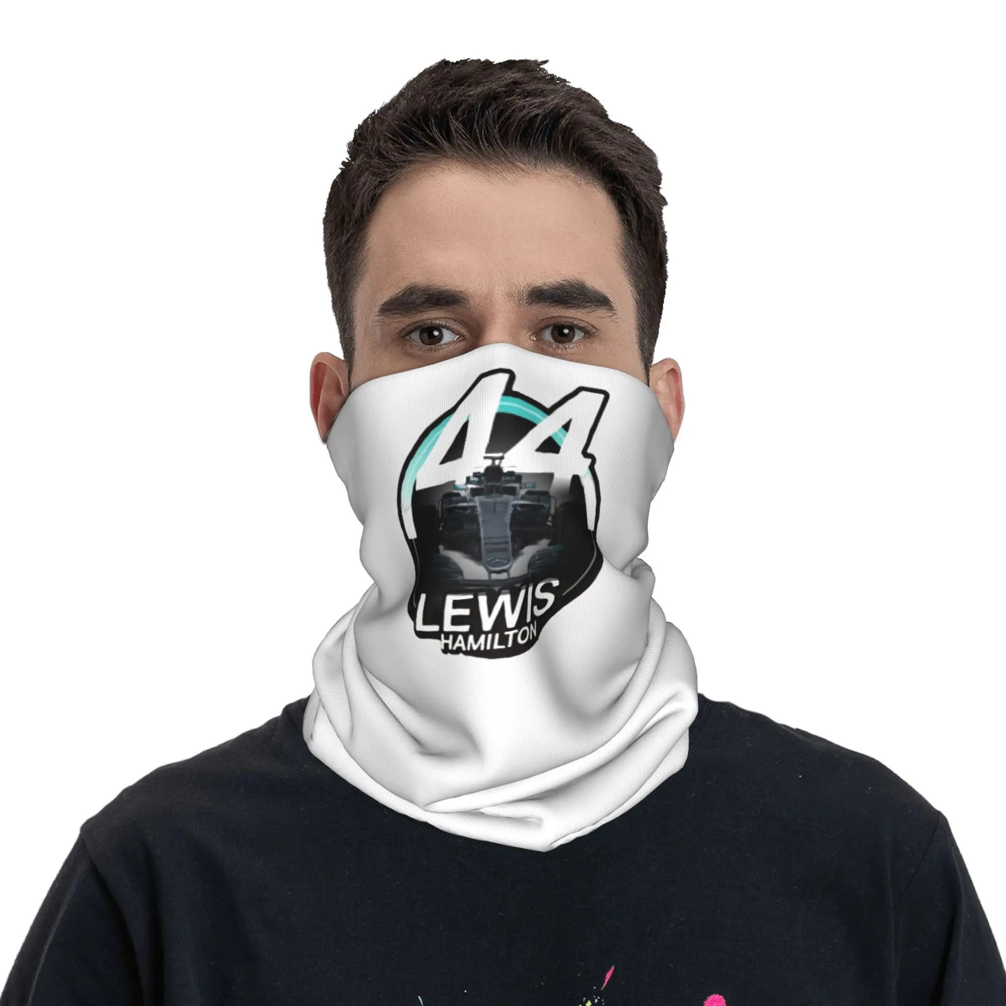 

Lewis Hamilton 44 - F1 Bandana Neck Cover Printed Mask Scarf Multifunction Balaclava Riding For Men Women Adult Breathable