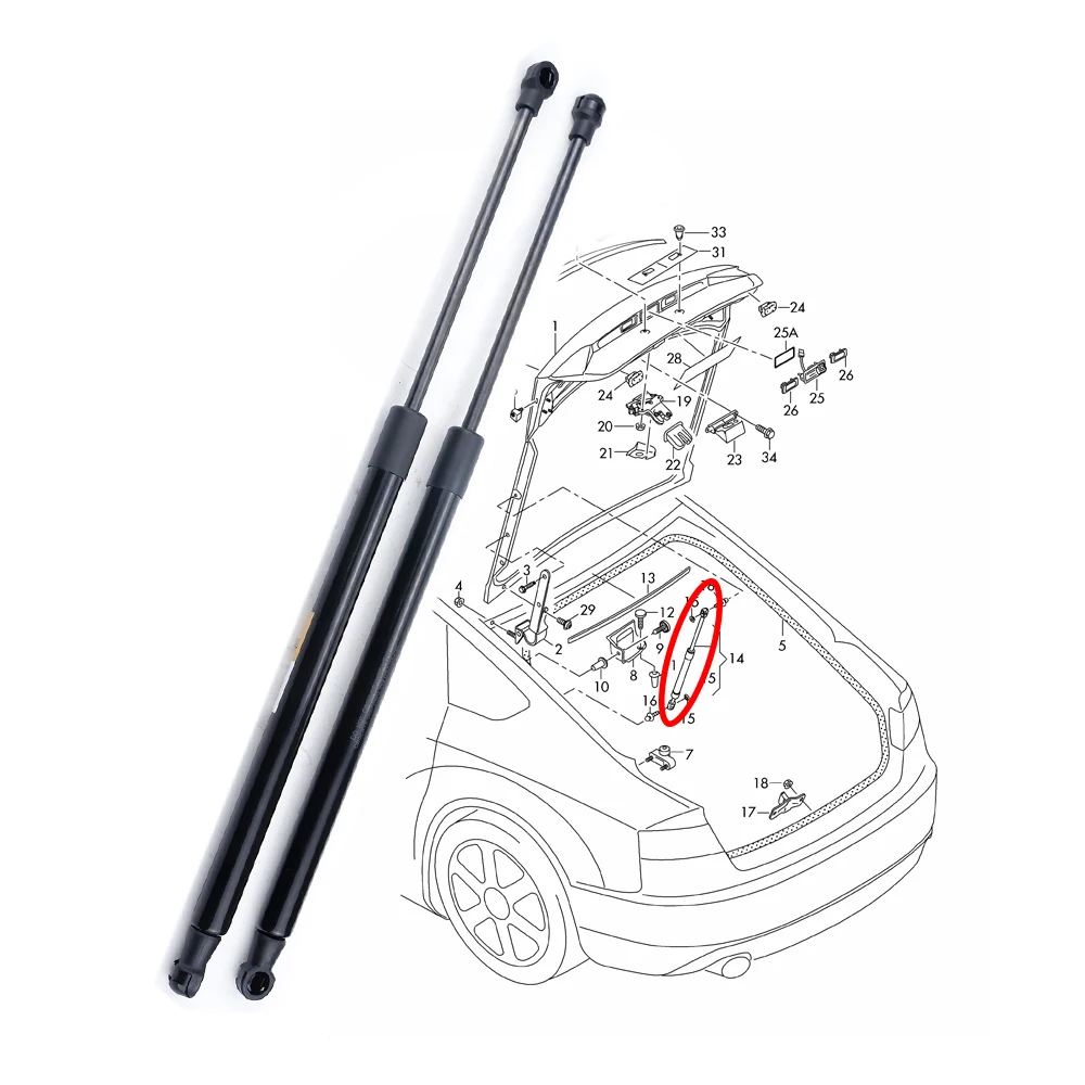 

2 шт. газовая пружина багажника автомобиля для AUDI A5 S5 8TA 2010-2016 8T8827552A опорная стойка задней двери, автоаксессуары