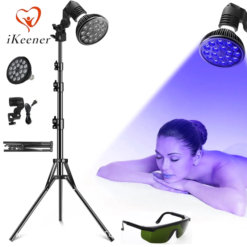 

Ultraviolet Tanning Lamp 54W Foldable 18PCS Blue Light Therapy Device with Mask E27 Socket Solarium Lamp Body Beauty Bronze Skin