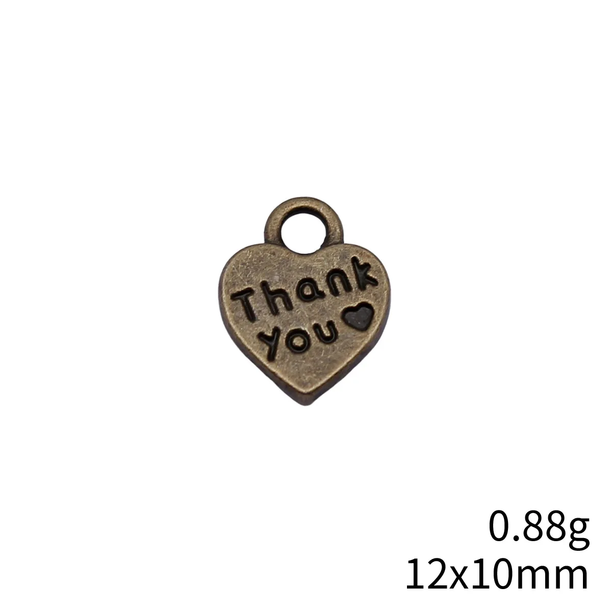 20pcs 12x10mm 2 Colors Antique Silver Color Antique Bronze Color Double-Sided Thank You Heart Charms Jewelry Making Accessories view 4