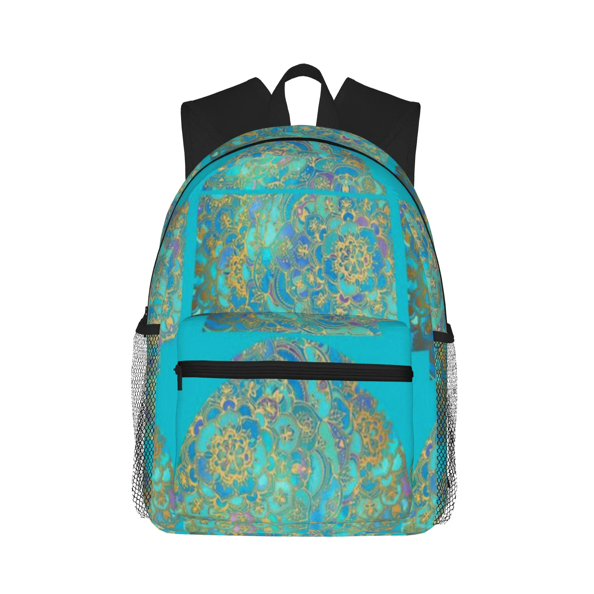 Sapphire   Jade Stained Glass Mandalas  Casual Backpack for Students and Adults Student