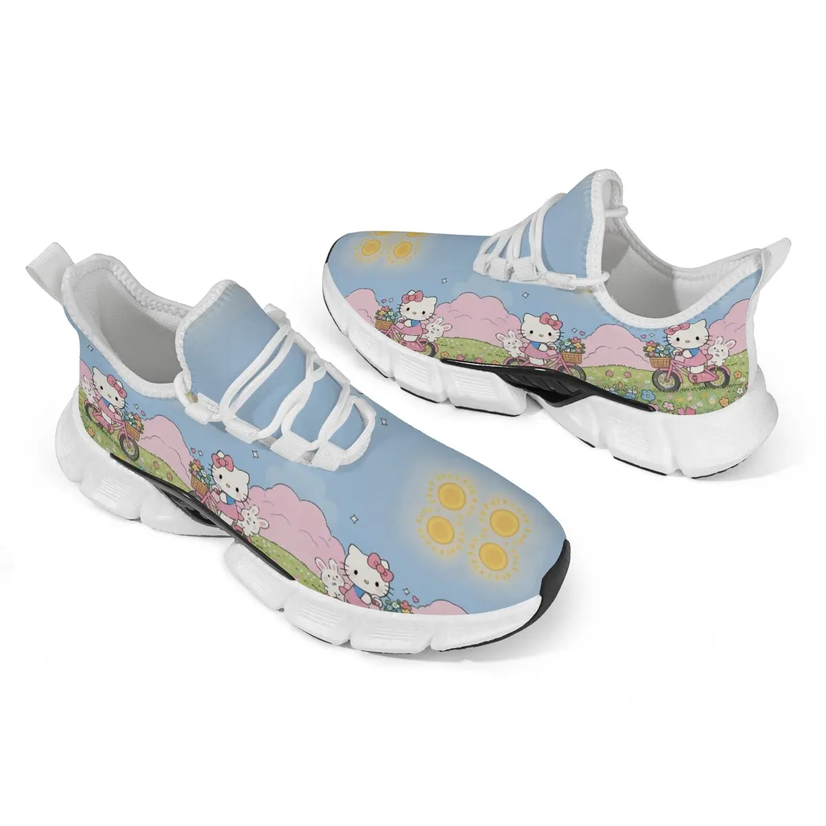 ديزني Kawaii مرحبا كيتي طباعة أحذية رياضية النساء الراحة أحذية تنس الرجال تشغيل التدريب الرياضي أحذية للمشي للجنسين #4