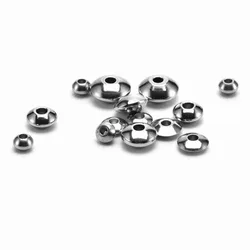 50PCS 4mm 5mm 6mm 8mm Stainless Steel Round Flat Rondelle Spacer Beads DIY Charms Abaci Beads for Jewelry Making Findings