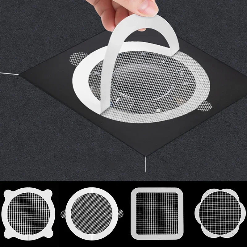 10pcs Anti-blocking Filter Screen Disposable Floor Drain Sticker Hair Catcher Drain Stopper Cover Kitchen Bathroom Accessories