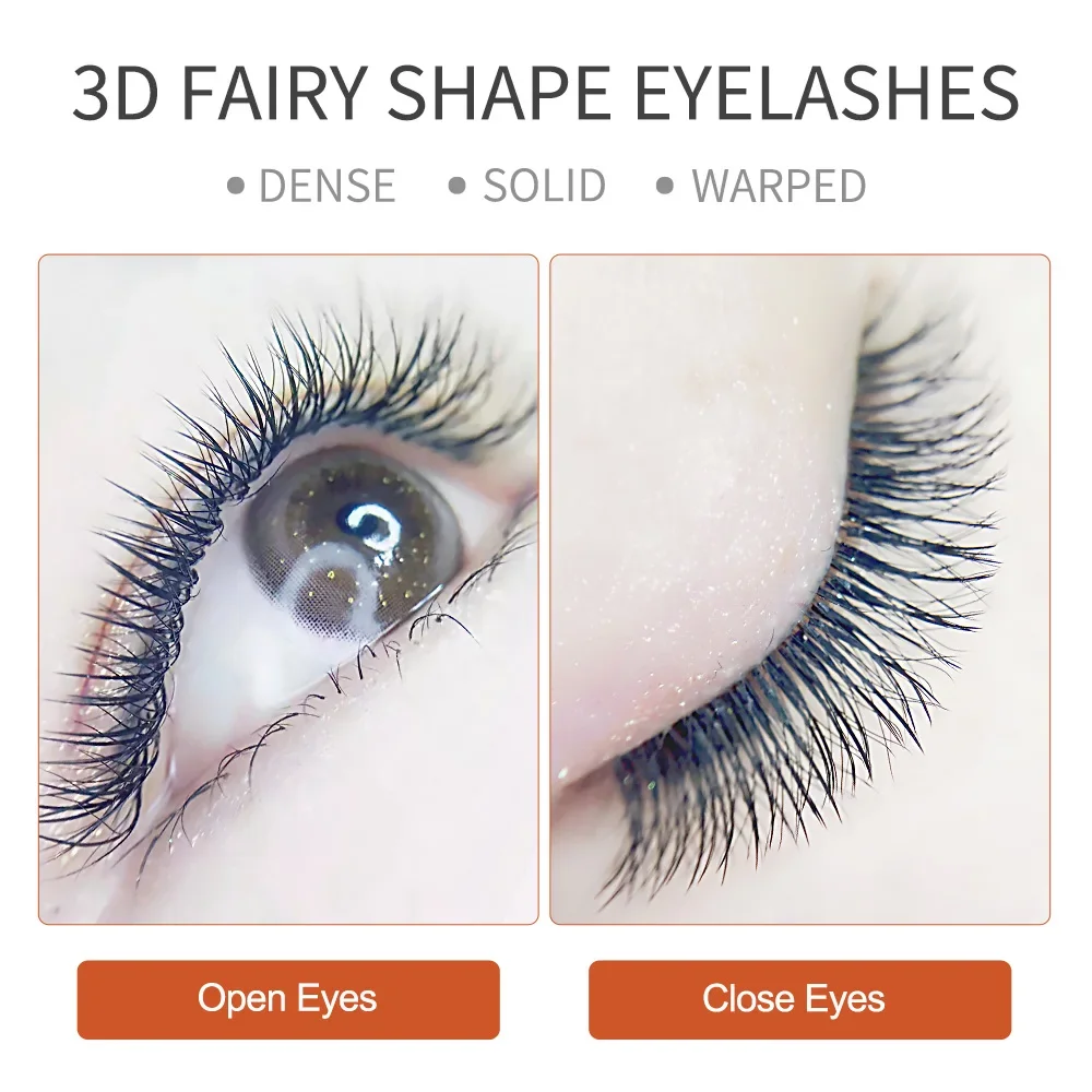 3D Fairy 0.05 Thick W Shape Eyelash Easy Fan 5D Lashes Extensions Volume C D Curl Natural Soft False Eyelashes Individual Lashes