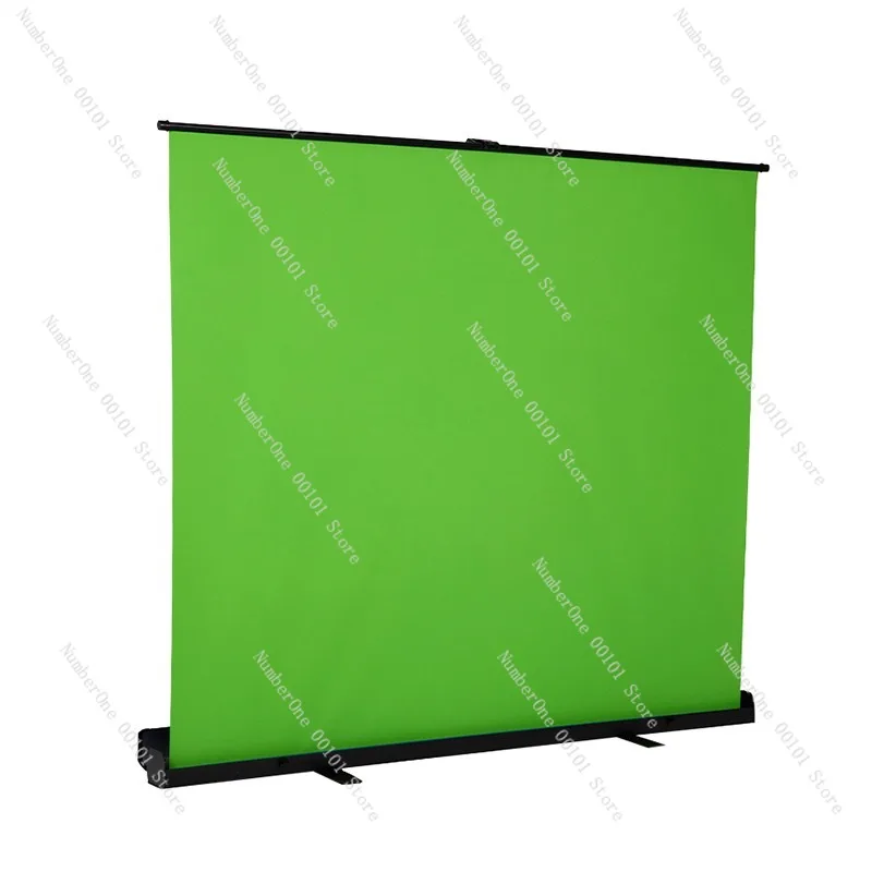 Thickened Green Cloth Retractable Photography Background Screen,Light-Absorbing and Non-Reflective Material for Live Streaming