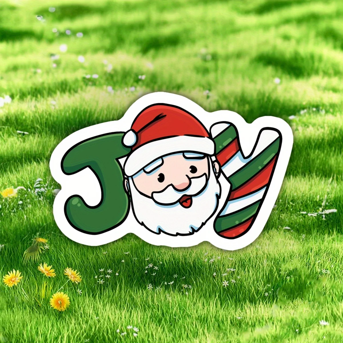 

1PC Charming 'Joy' Themed Santa Claus Sticker for Holiday Personalization" Sticker, Great for Tumblers, Luggage