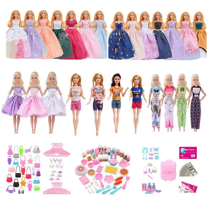 

Hot Sale 143 Items / Lot Doll Accessories 30 CM Kids Toys Fashion Dress Female Toy Clothes Handbag Hanger Girl' Play Toy Game