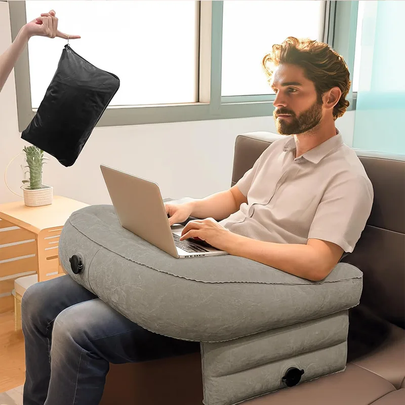 Inflatable Reading Pillow for Gaming Working Portable Soft Air Cushion Pad Pillow Bed Sofa Tent Arm Rest Table Camp Accessories