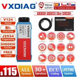 VXDIAG VCX NANO NX500 For Ford /Mazda OBD2 full system Diagnostic tool IDS V121 auto scanner J2534 PCM ECU Coding/Programming