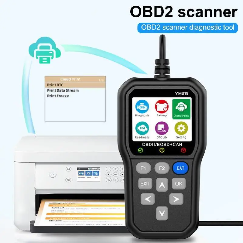 Scan Battery Test Diagnostic Tool, Enhanced IPS Color Screen Car Code Reader Can Check Engine Clear Fault Lights