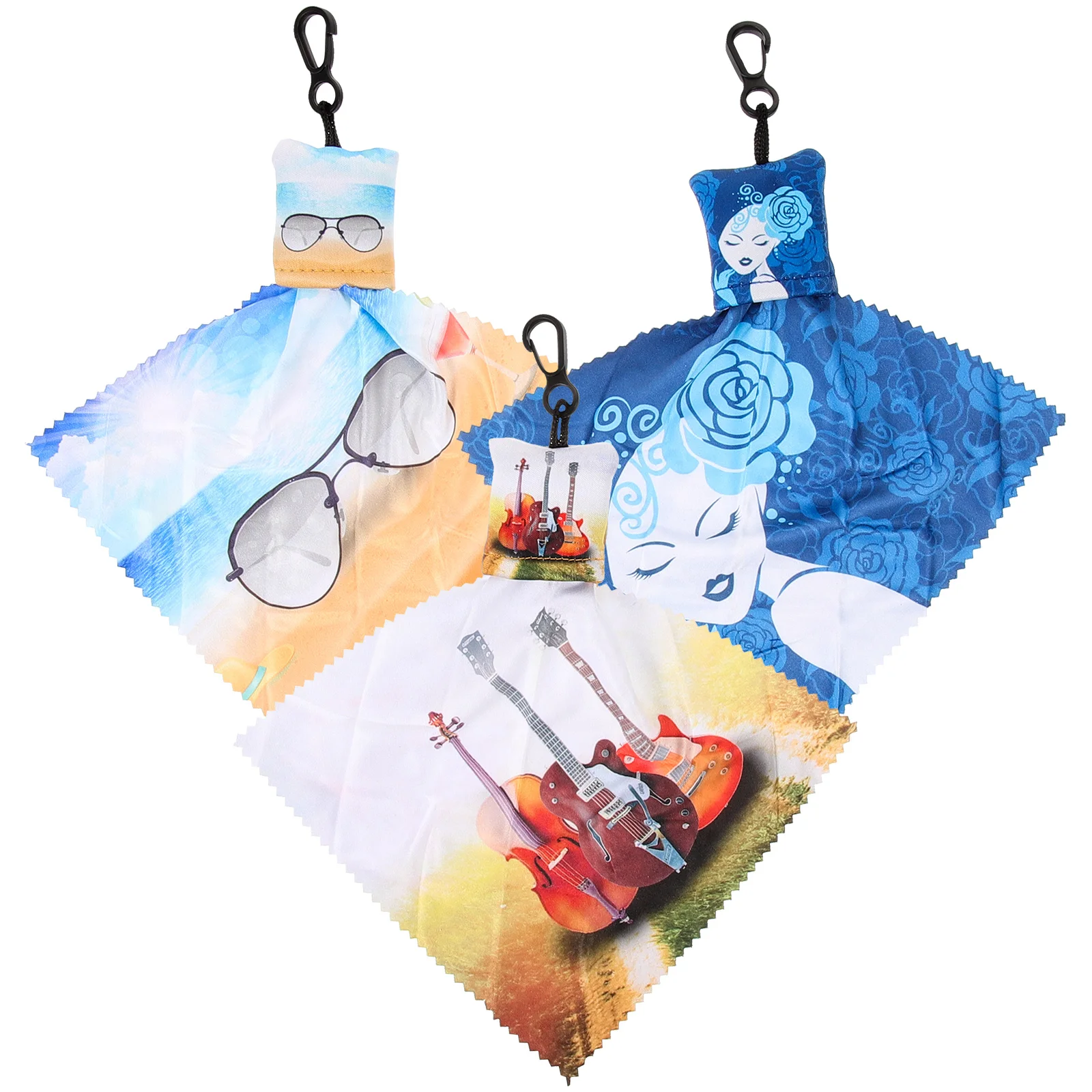 

3 Pcs Keychain Glasses Cloth Screens Cleaner Wipes Mobile Wiper Cleaning Cloths Shot Detergent Wet for Electronics