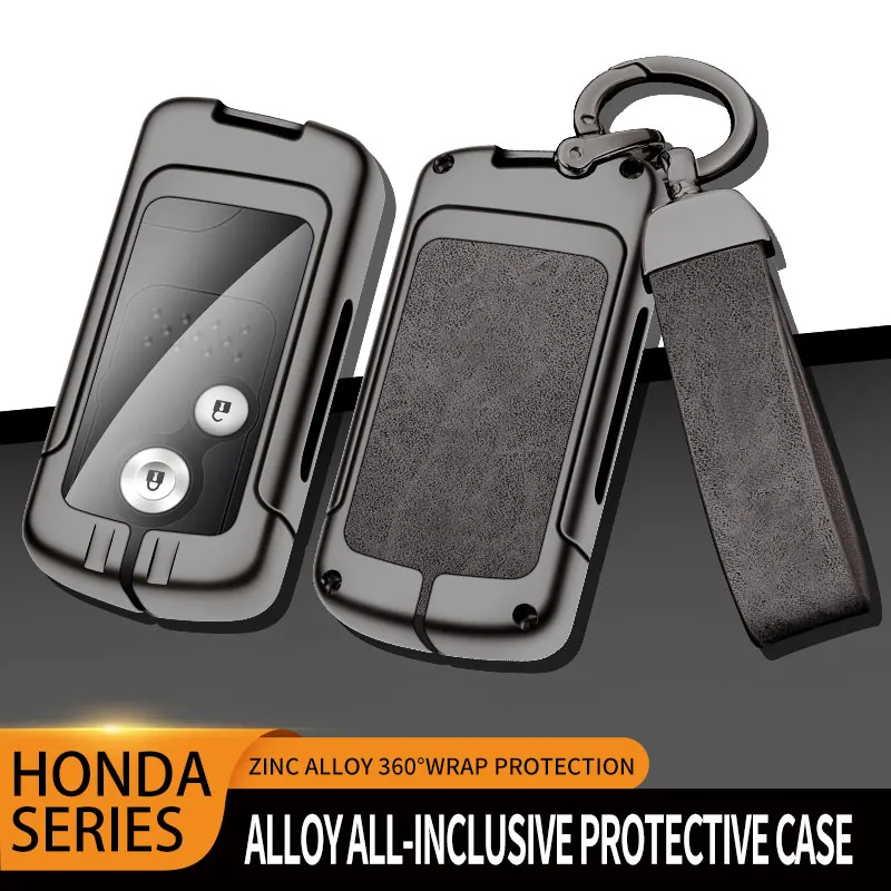 Car Metal Key Case Cover Shell Fob for Honda Fit Jazz Shuttle GP2 Spada StepWgn RG1 Freed Spike Ge6 key chain Accessories