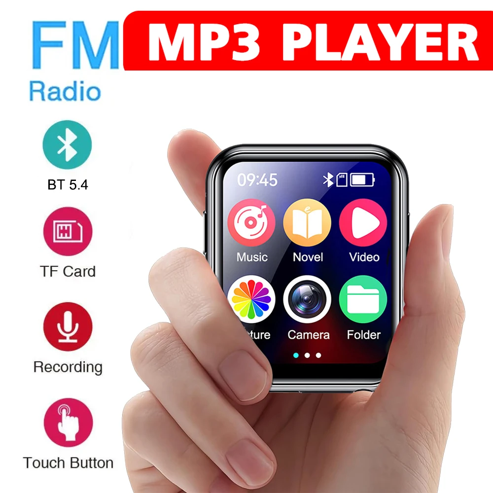 

Новый MP3-плеер 2026 года с Bluetooth 5.4, MP4-плеер HiFi, музыкальный плеер с камерой, спортивный Walkman с FM-радио, диктофон, функция фотосъемки