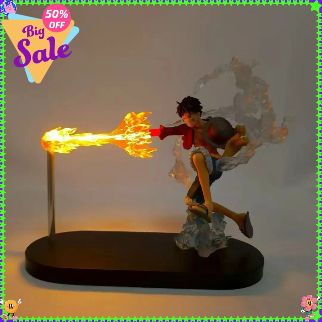 

2025 New Sell Well One Piece Fire Fist Ace And Luffy Handmade Night Light Desk Lamp Surrounding Handmade Model Ornament