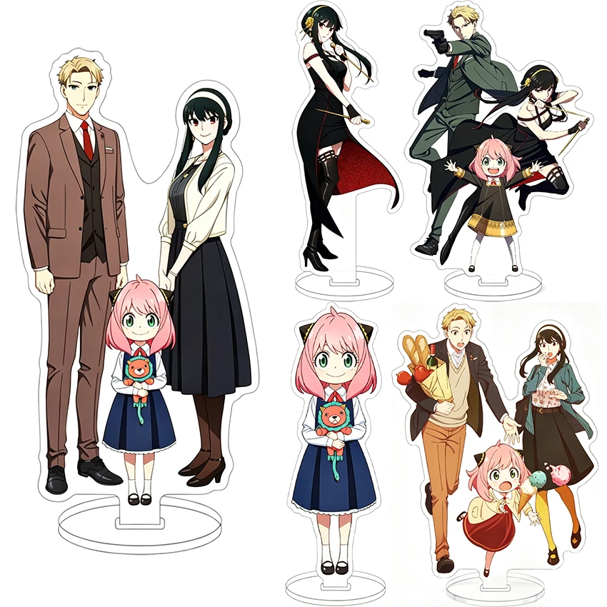Figurine Anime SPY×FAMILY de 16 cm, Yor Forger ‌   Anya Forger ‌   Bond Forger Twilight Loid Forger ‌   Support en acrylique pour ornements et cadeaux