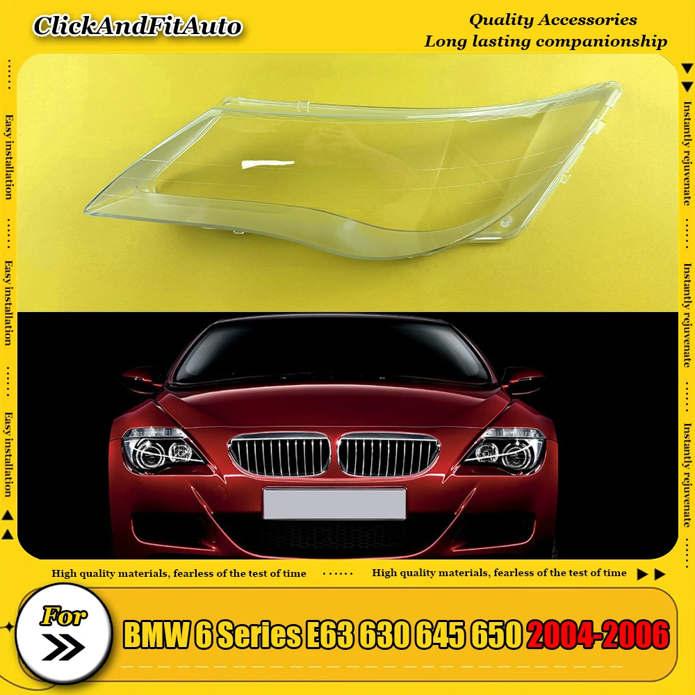 

For BMW 6 Series E63 630 645 650 2004-2006 Front Headlamp Cover Transparent PC Lampshade Headlight Shell Lens Plexiglass