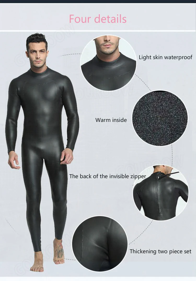 3mm tüplü CR Wetsuit Ultra elastik pürüzsüz cilt erkek kadın Wetsuits tam spearfishing Wetsuit açık su CR neopren dalgıç kıyafeti