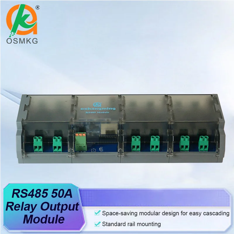 

Oshangming 12 Channel Relay Output Module 50A Single Open Relay with RS485/LAN DC12/24V Modbus RTU/TCP for InIndustry Automation