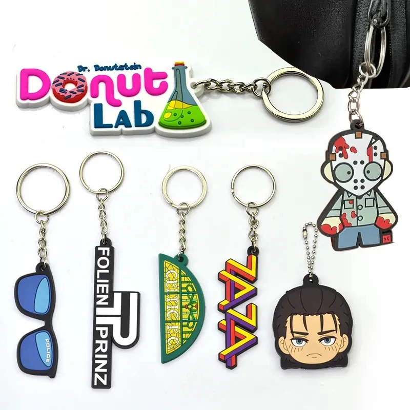 Custom PVC Keychain Customize Soft Rubber Keychain with Design and Logo DIY Silicone Key Chain Personalized PVC Keychain for Bag