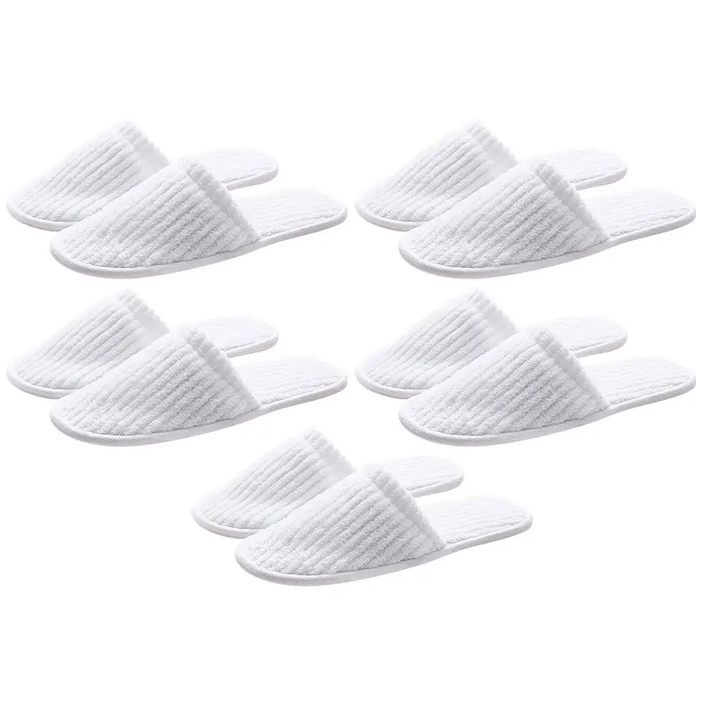 5 pares de zapatillas desechables, calzado ligero antideslizante de lana Coral para el hogar, Hotel, Spa, fiesta, para invitados, Unisex, talla adulta