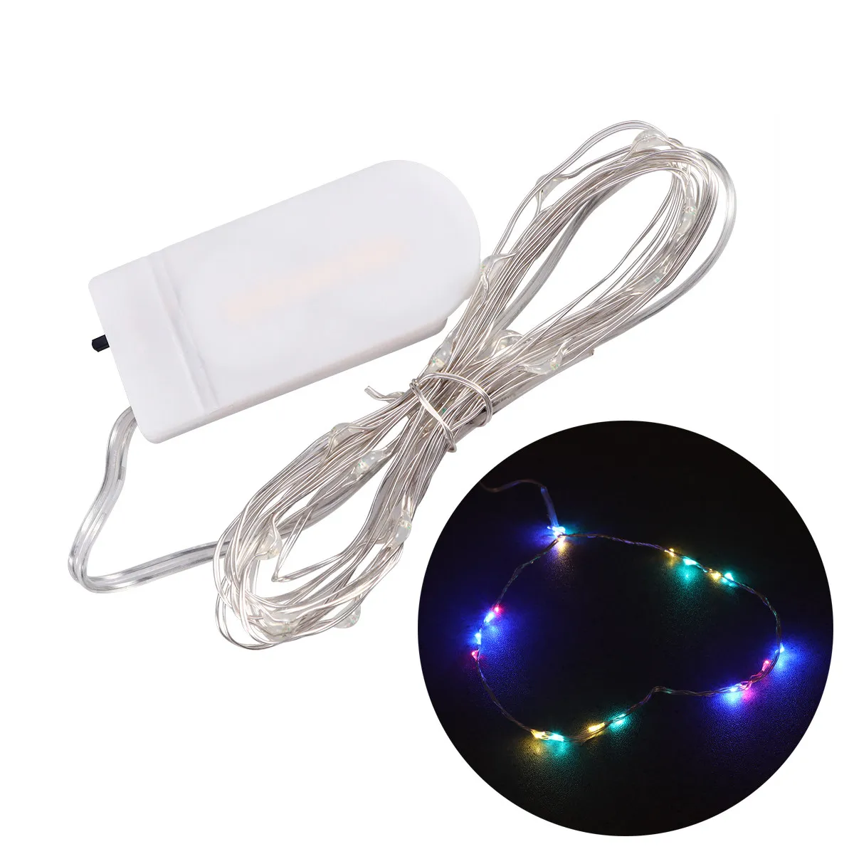 

20Pcs 2m Copper Wire LED String Lights Waterproof Easy Operation High Heat Dissipation for Indoor Outdoor Decorations (Warm