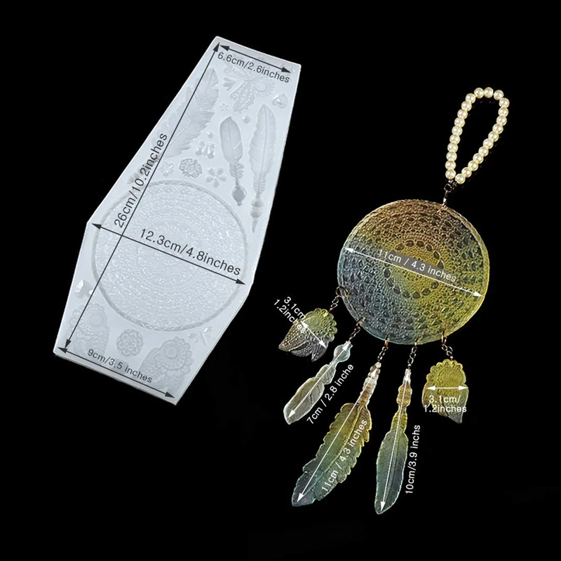 

Формы из силиконовой смолы, формы для литья «Ловец снов», кристаллические эпоксидные формы для DIY ювелирных изделий, кулон, поделки из смолы, Making-A55G