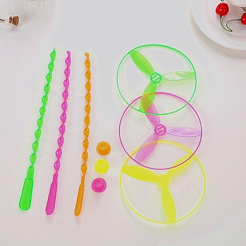 5-50pcs Novelty Plastic Bamboo Dragonfly Propeller Outdoor Classic Toy Kid Gift Rotating Flying Arrow Multicolor Random Color