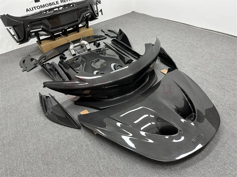 Dry Carbon Fiber Body Kit Bumpers Side Skirts Wing and Hood For Mclaren 570/570s/540c upgrade 600LT