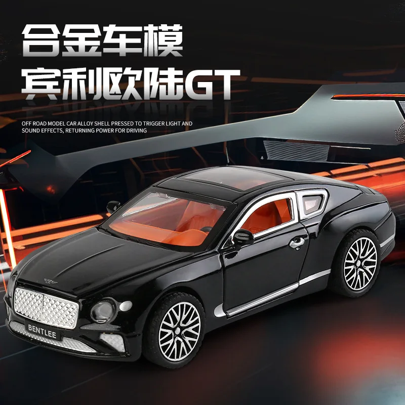 

1:32 Bentley Continental GT Alloy Car Model Diecasts Metal Car Model Simulation Sound and Light Collection Kids Toy Gift