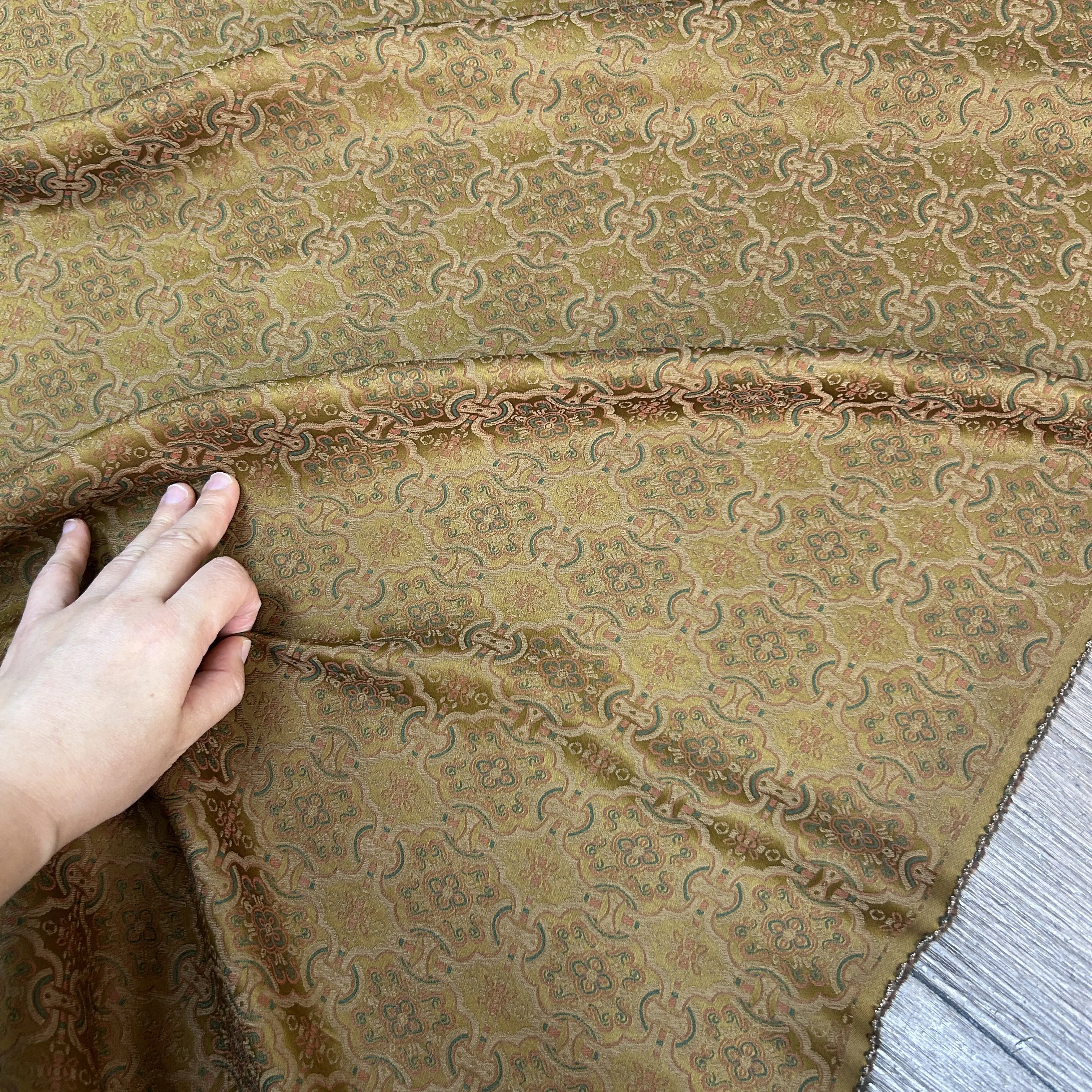 Brocade Fragrant Cloud Yarn Silk Fabric Dingsheng Pattern Four-in-One Flower Vest Han Chinese Clothing Cheongsam Coat Fabric