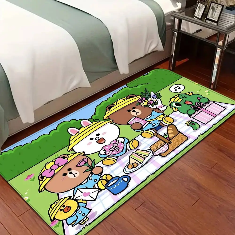 Cute cartoon characters L-Lines F-Friends Bathroom Mat Anti-slip Absorb Water Long Strip Cushion Bedroon Mat Welcome Doormat
