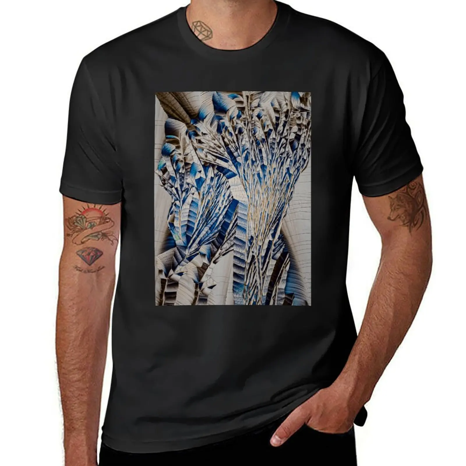 

Crystal Patterns XII T-Shirt blacks blanks Men's cotton t-shirt