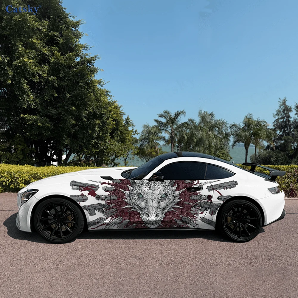 Dragon Blood Splatters Car Vinyl Wraps Decal Self-adhesive PVC Sticker Suitable for Trucks SUV Decoration Auto Accessories Gift