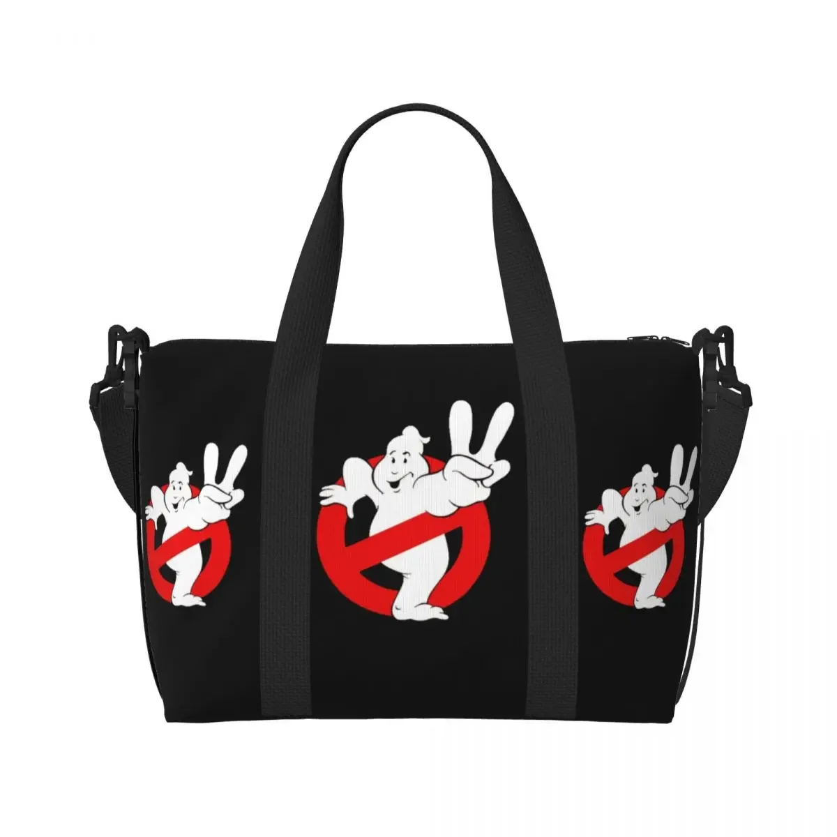 مخصص لطيف Ghostbusters شعار حمل حقيبة المرأة سعة كبيرة خارق كوميديا فيلم شاطئ رياضة حقائب السفر