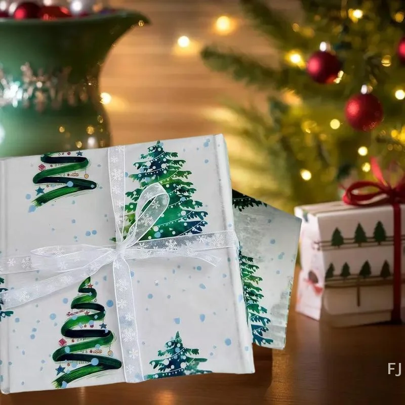 

[YU]10pcs/set Christmas Tree Patterns Gift Wrapping Paper Suitable For Weddings Christmas Gifts